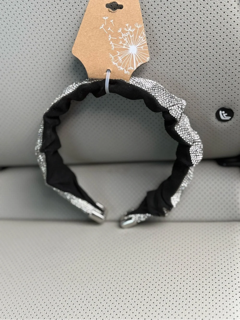 Rhinestone Embellished Black Headband🤍🩶🖤